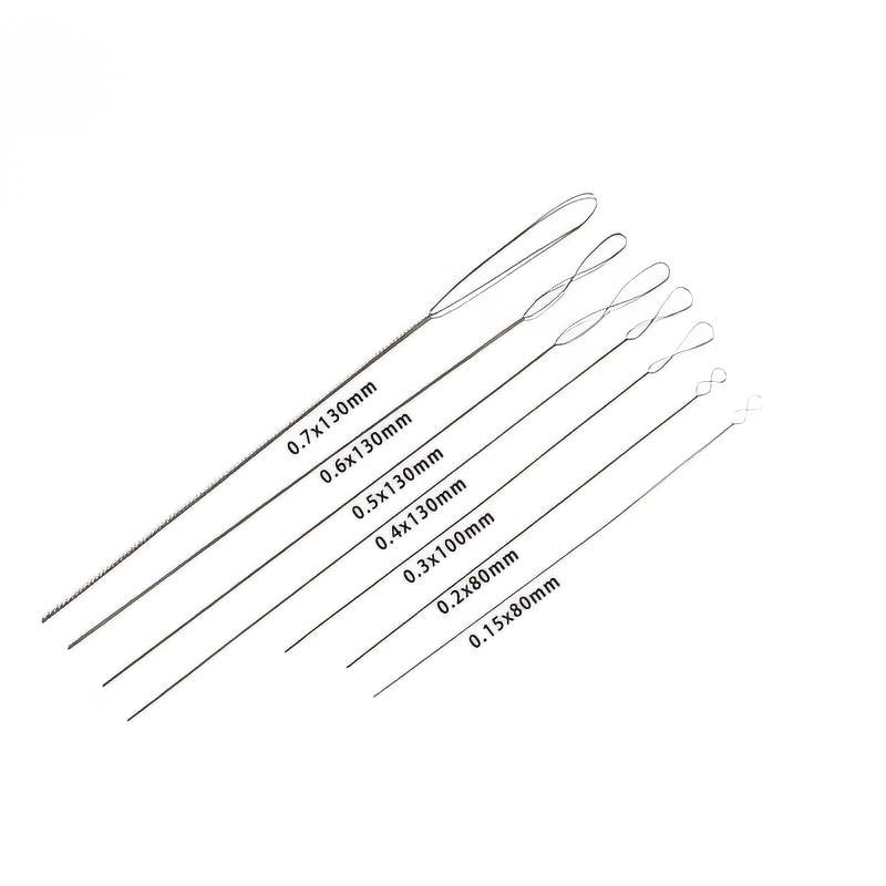 Collapsible eye needles for stringing pearl beads jewelry diy project