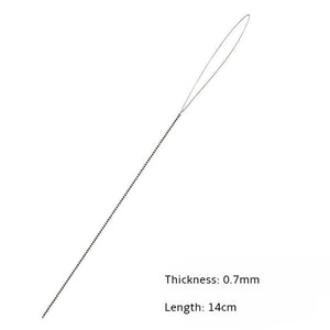 Collapsible eye needles for stringing pearl beads jewelry diy project