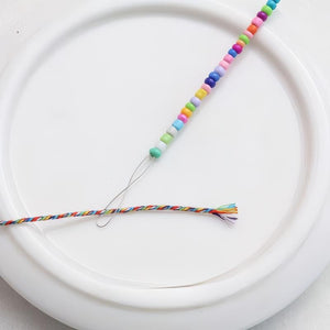 Collapsible eye needles for stringing pearl beads jewelry diy project