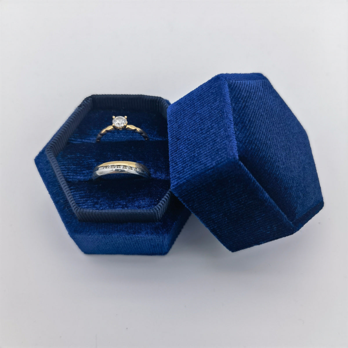 Blue Velvet Ring Box