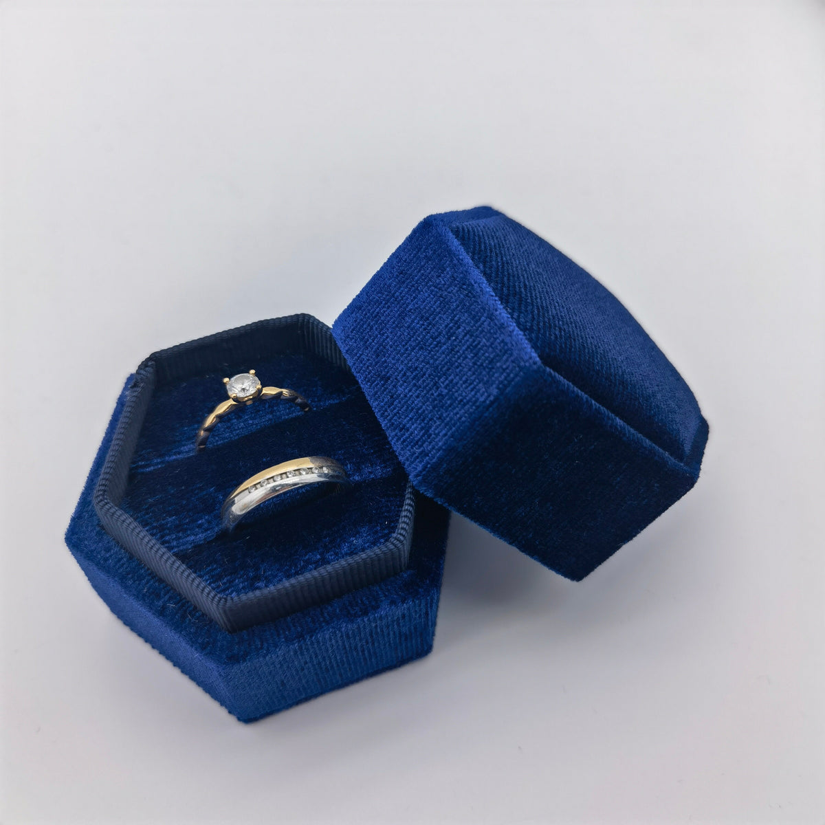 Blue Velvet Ring Box