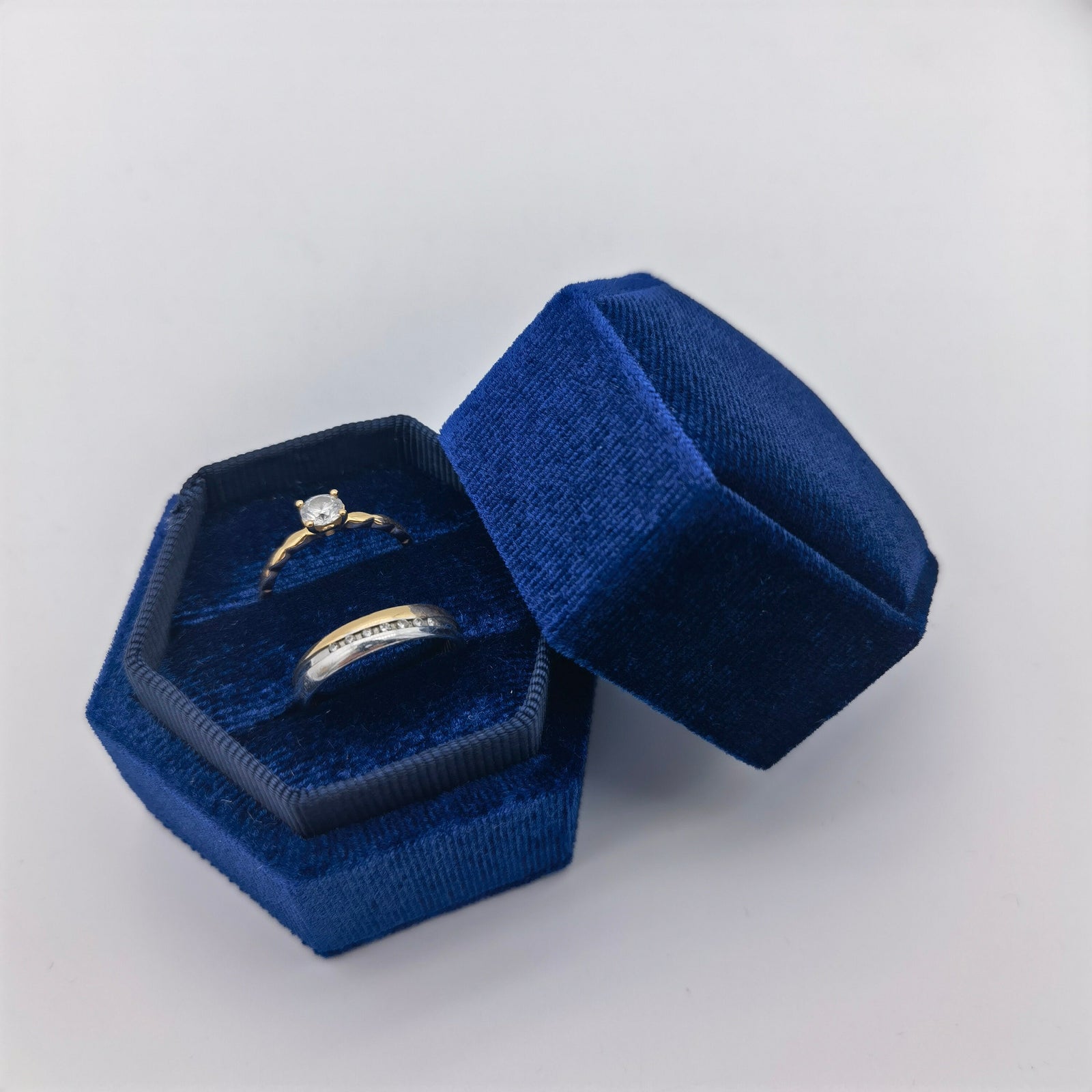Blue Velvet Ring Box