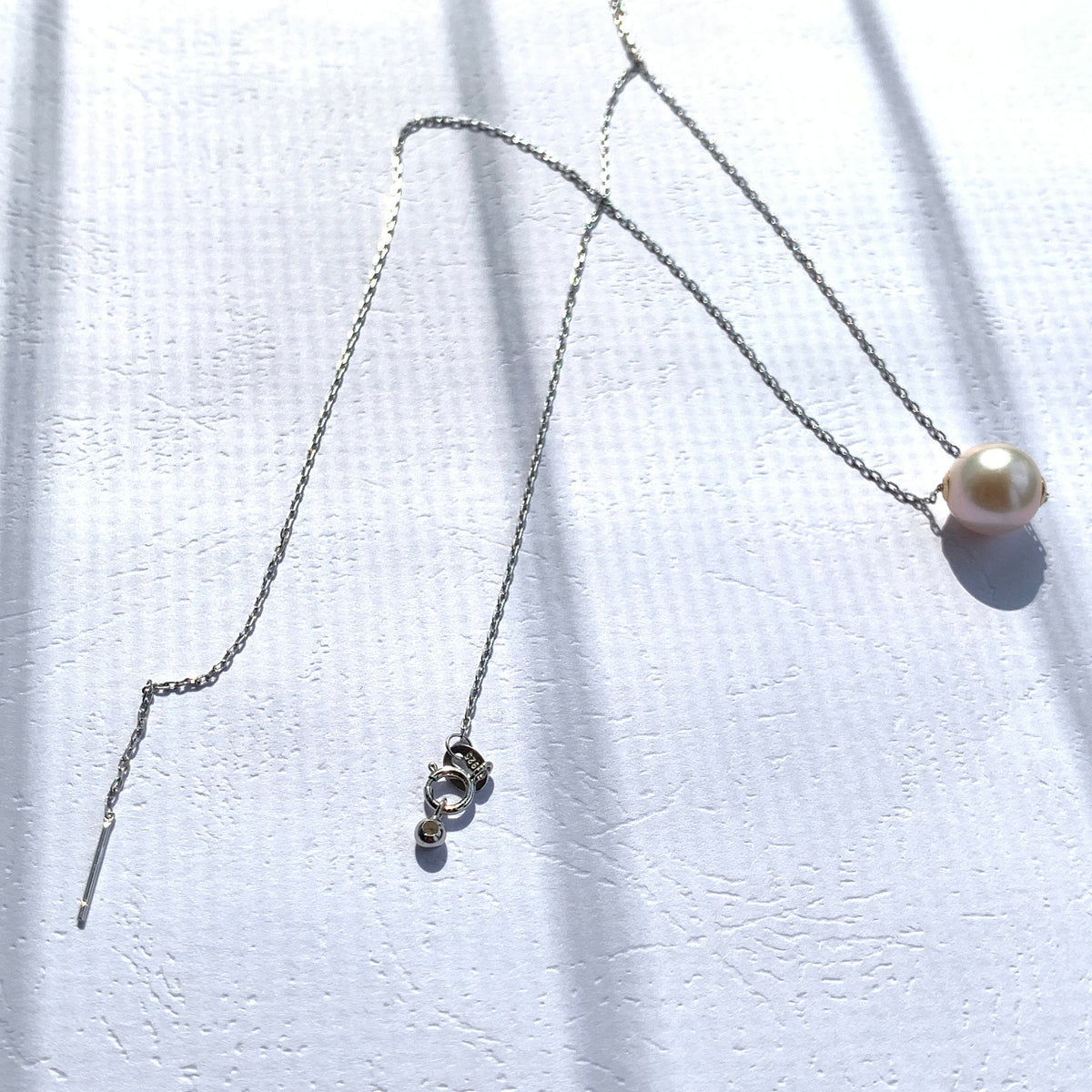 Adjustable 45cm Sterling Silver Chain for Floating Pearl Pendant Jewelry