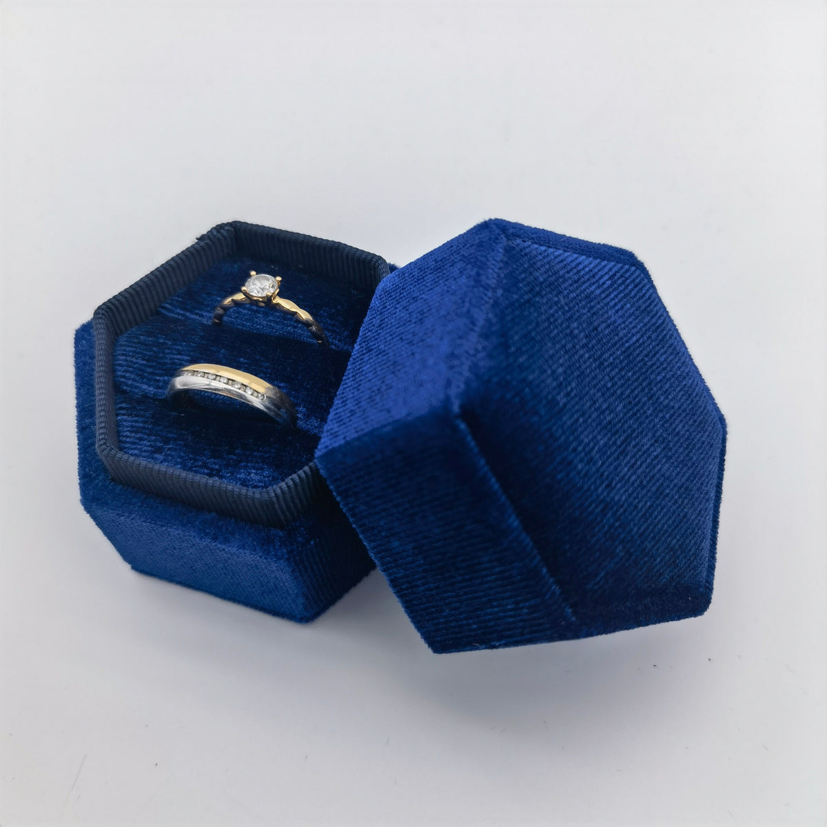 Blue Velvet Ring Box