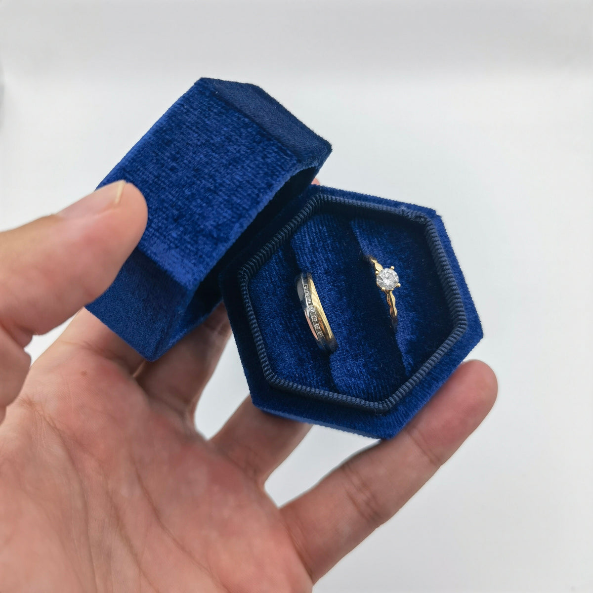 Blue Velvet Ring Box