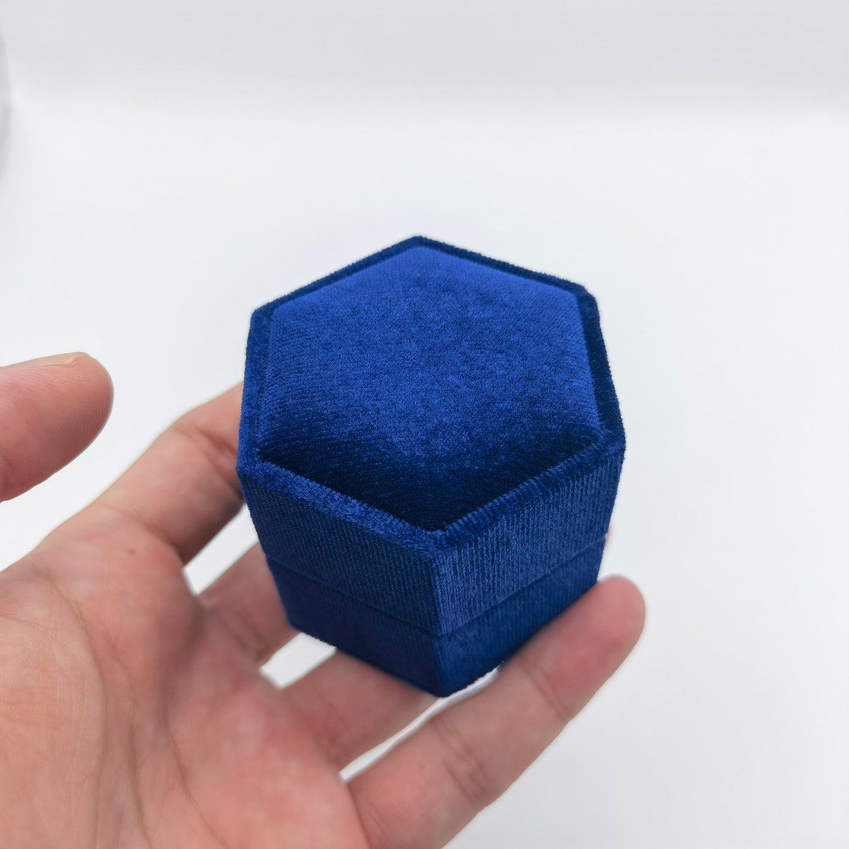 Blue Velvet Ring Box