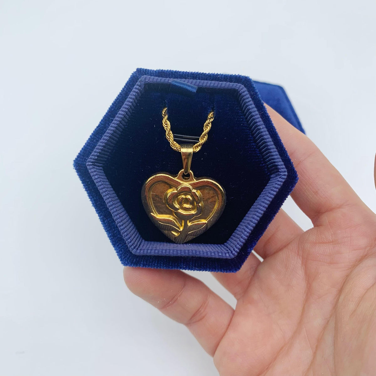 Blue Velvet Ring Box