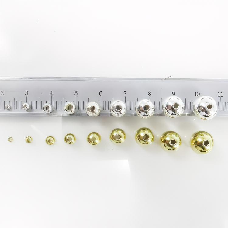 10pcs 2-10mm round spacers beads - sterling silver