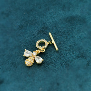 50% Off 1pc Bee Cubic Zirconia 14k Gold Plated OT Clasp