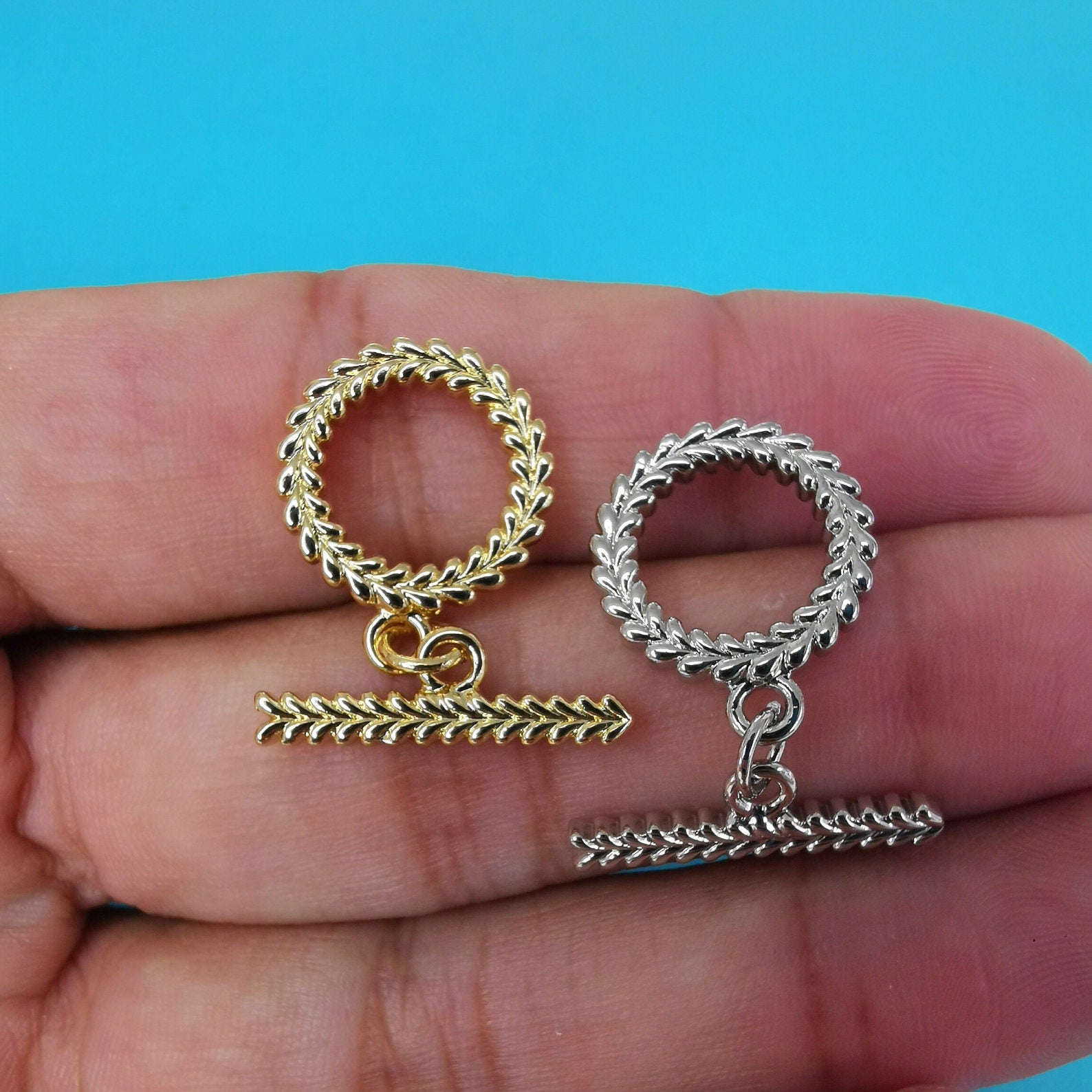 50% Off Arrow 14k Gold Plated OT Clasp, Dainty OT Toggle Clasps 15.6mm Ring, 20.8mm Bar, T Bar Clasps, Gold Clasps, Jewelry Supply