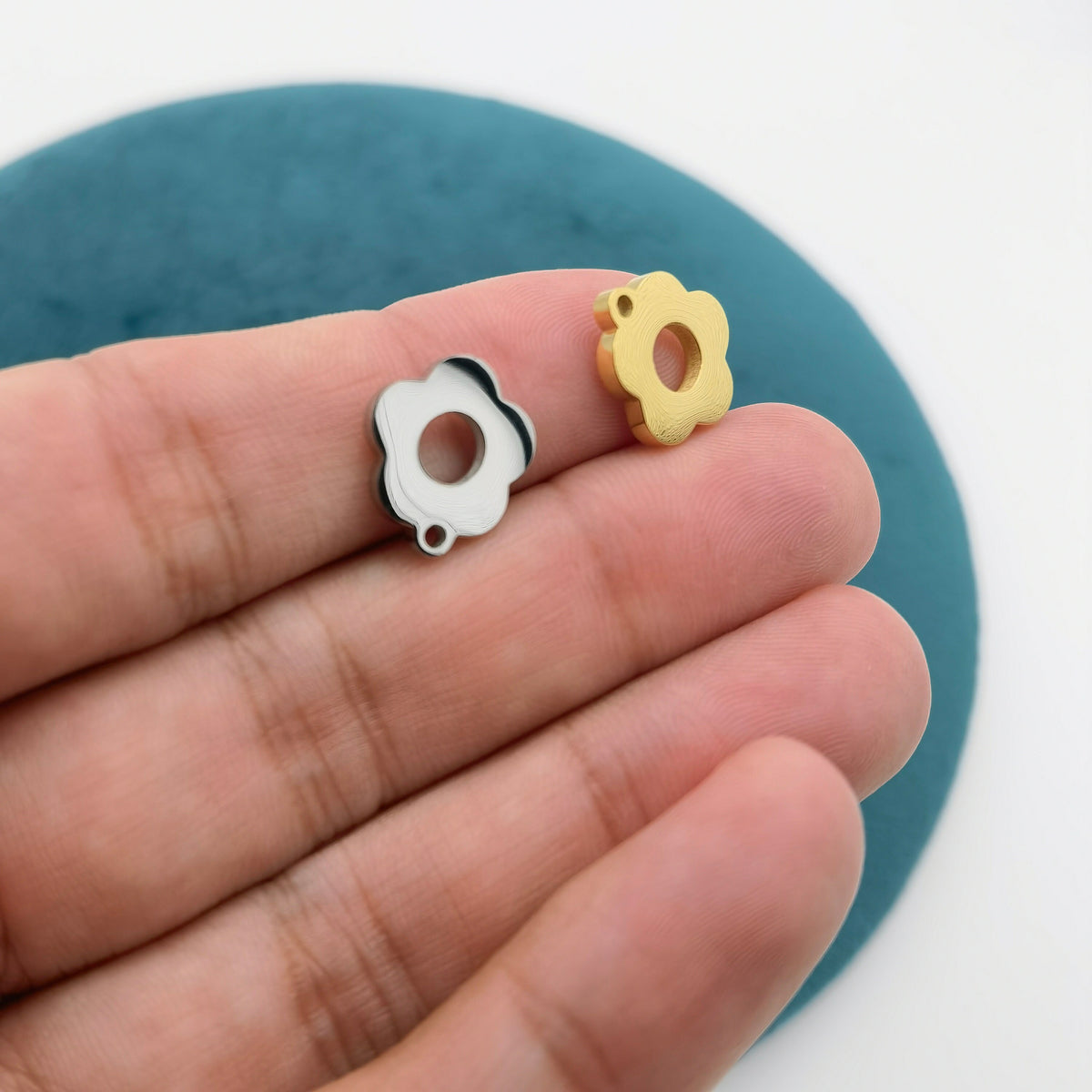 1pc Flower Stainless Steel OT Clasp