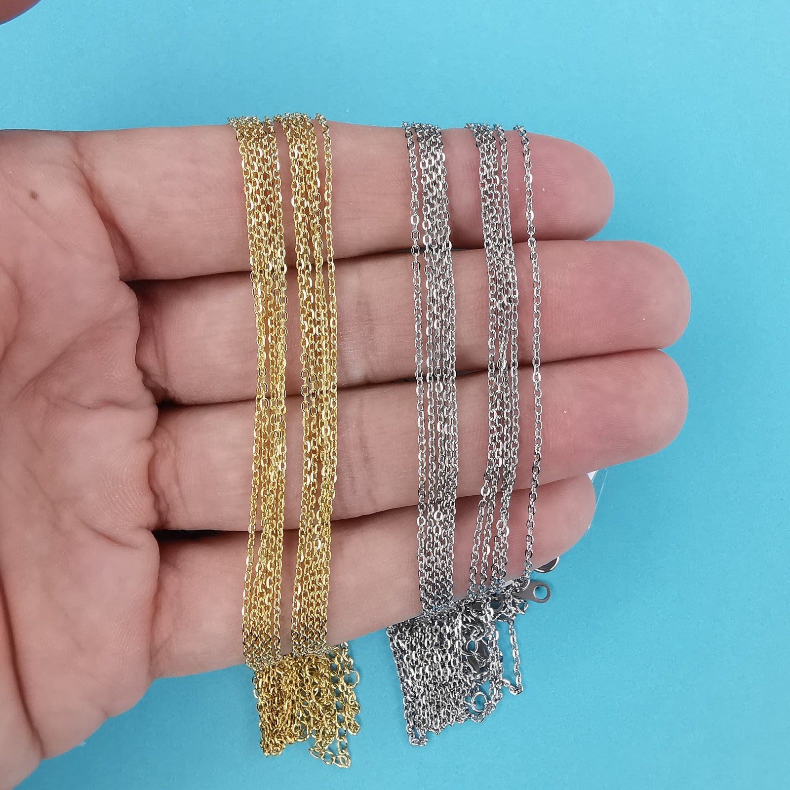 5pcs Stainless Steel Chain Necklace 45cm