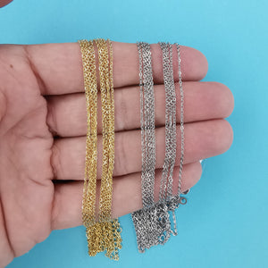 5pcs Stainless Steel Chain Necklace 45cm