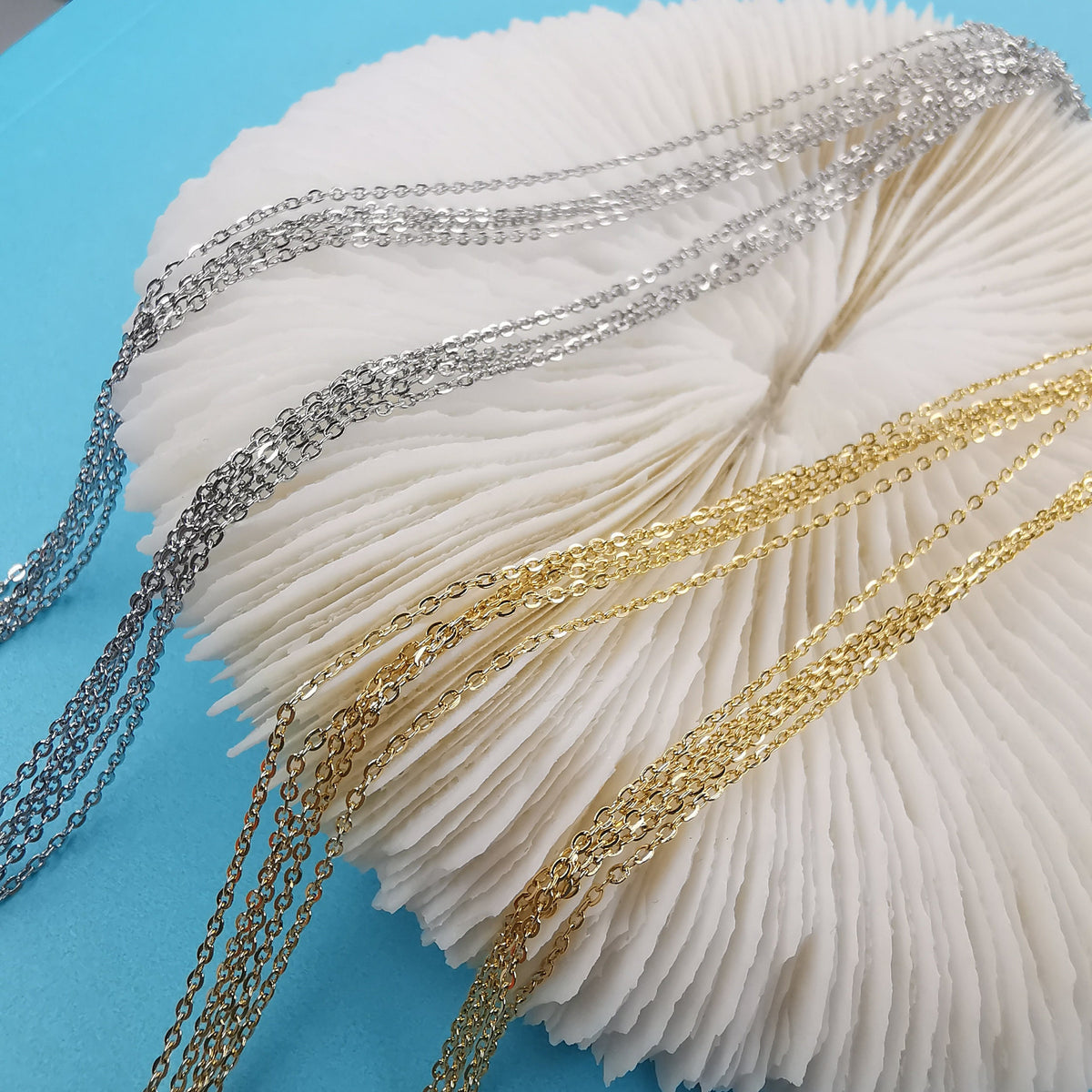 5pcs Stainless Steel Chain Necklace 45cm