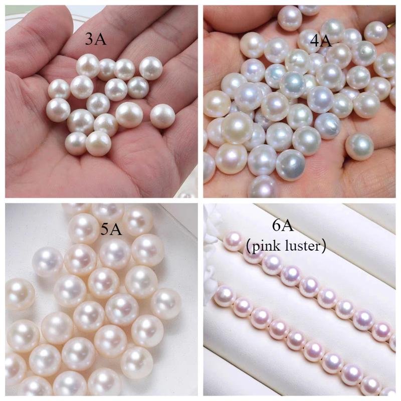 4A 1pc White Round 2-13mm Freshwater Pearls for DIY Jewelry Making and Wholesale
