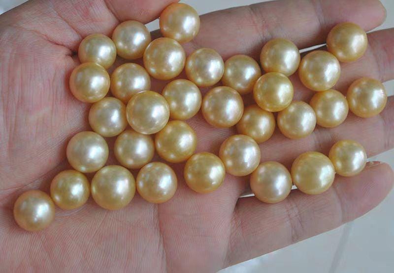 5A 1pc 7-13mm freshwater Light gold pearls