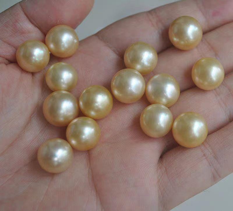 5A 1pc 7-13mm freshwater Light gold pearls