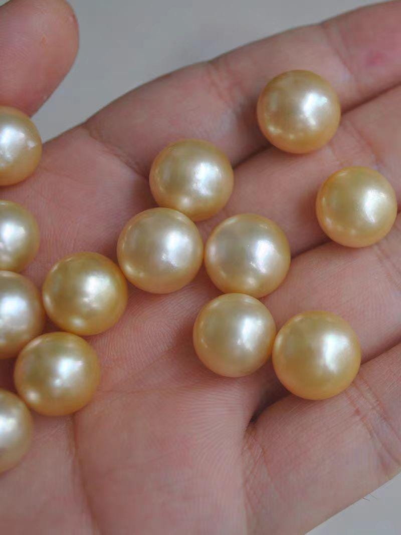 5A 1pc 7-13mm freshwater Light gold pearls