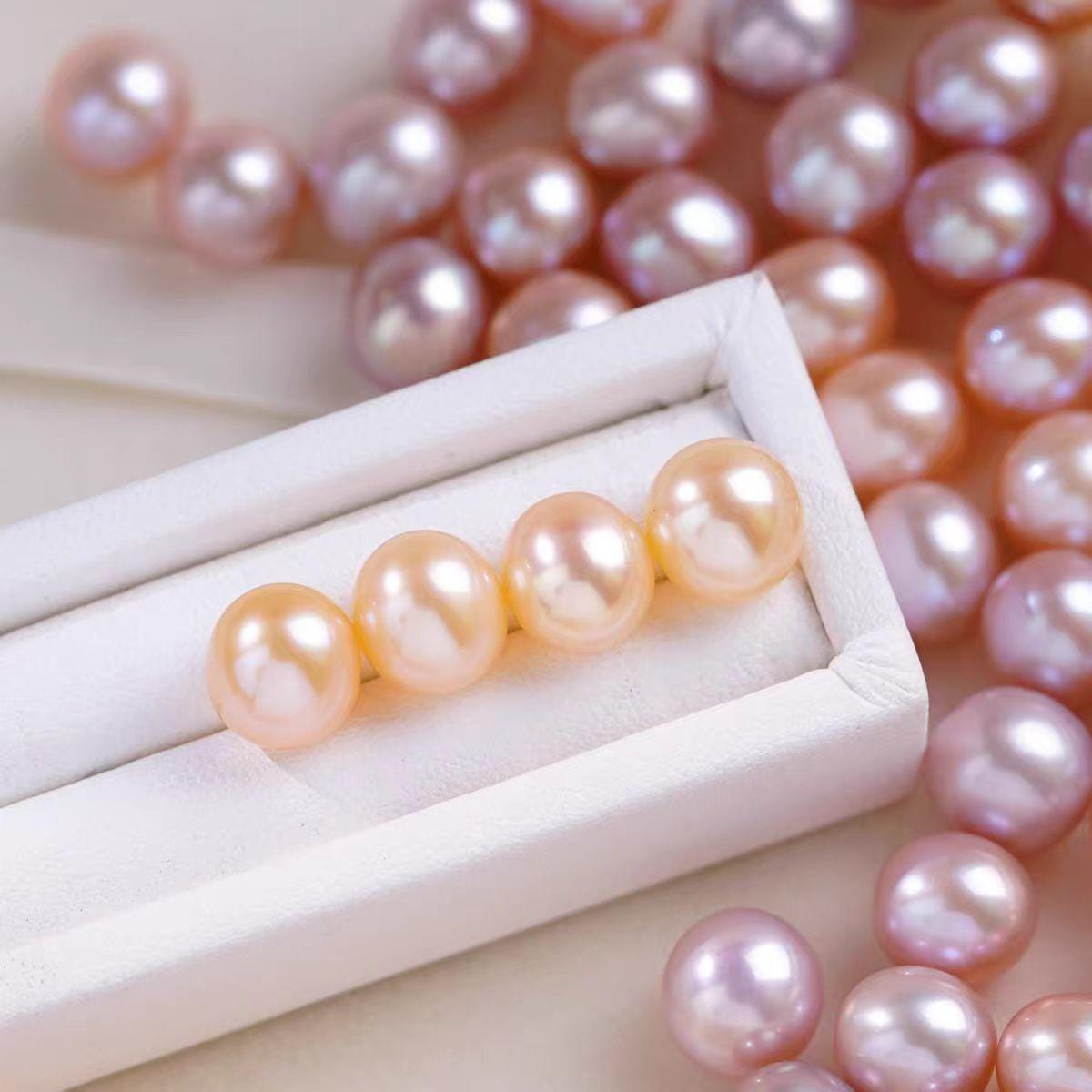 5A 1pc 6-13mm  light Pink light Purple Round Freshwater Pearl