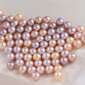 5A 1pc 6-13mm  light Pink light Purple Round Freshwater Pearl