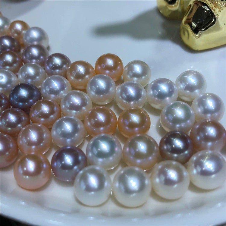4A 1pc 3-13mm White light Pink light Purple Round Loose Freshwater Pearl