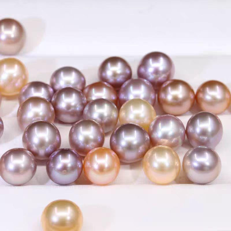 4A 1pc 3-13mm White light Pink light Purple Round Loose Freshwater Pearl