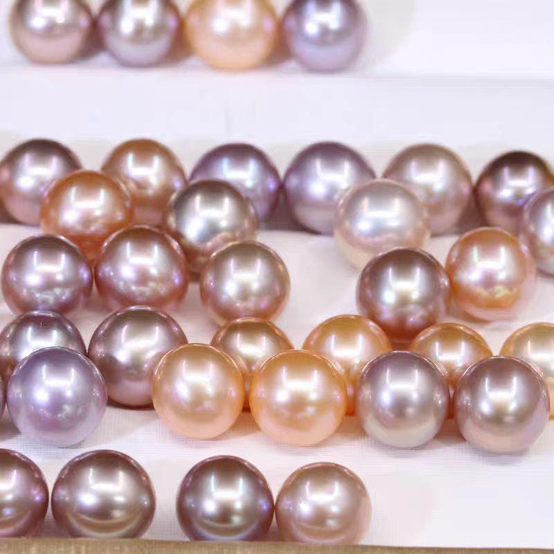 4A 1pc 3-13mm White light Pink light Purple Round Loose Freshwater Pearl