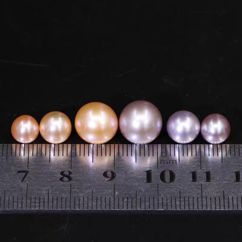 4A 1pc 3-13mm White light Pink light Purple Round Loose Freshwater Pearl