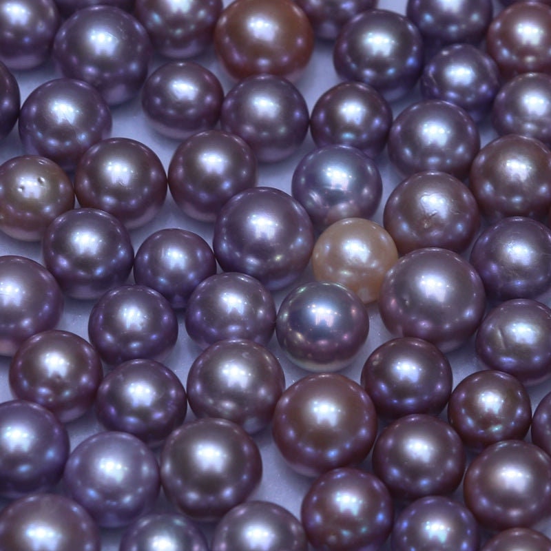 4A 1pc 7-13mm freshwater dark purple dark pink pearls
