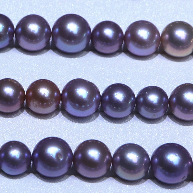 4A 1pc 7-13mm freshwater dark purple dark pink pearls