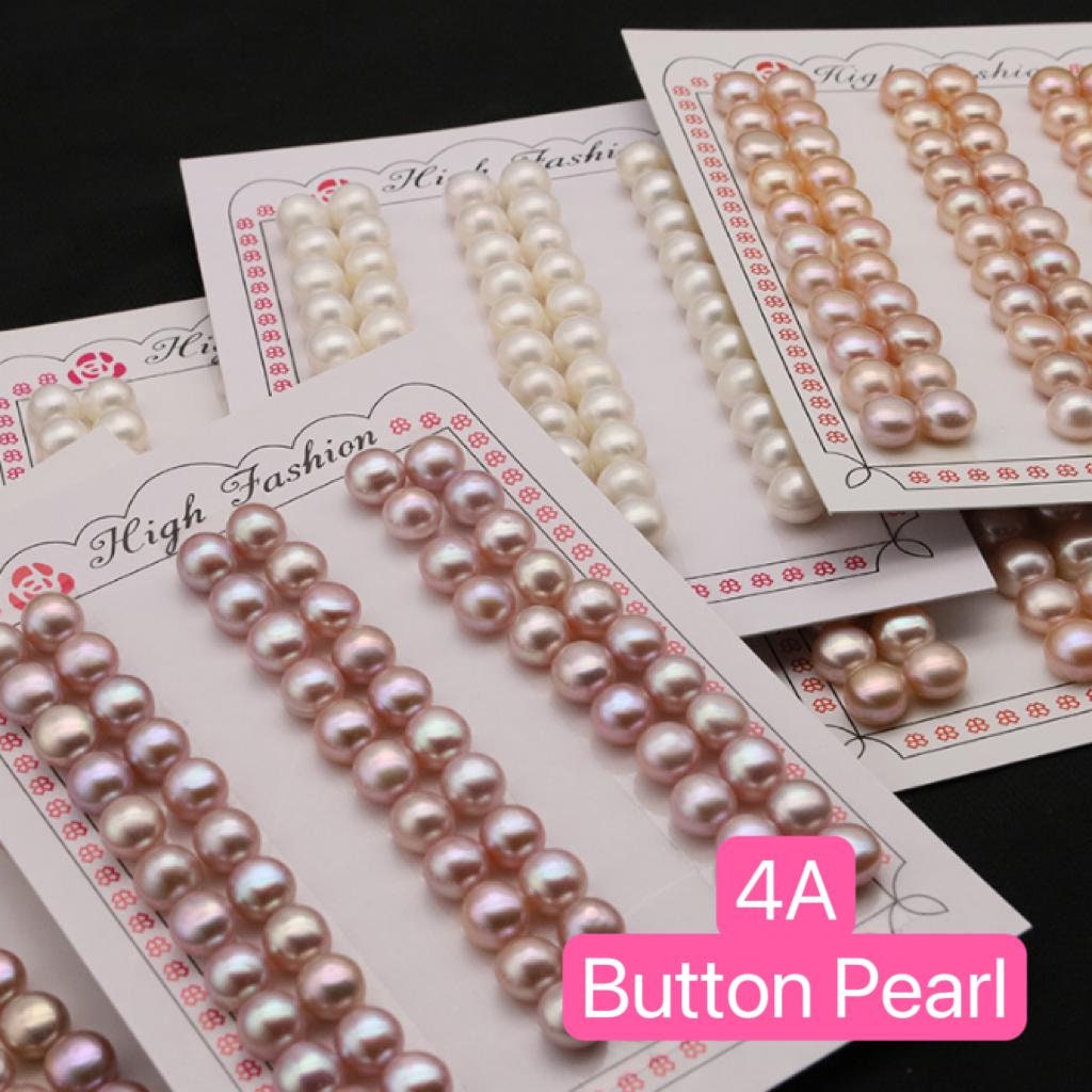 4A 1pc 2-13mm button pearl half-drilled loose pearl
