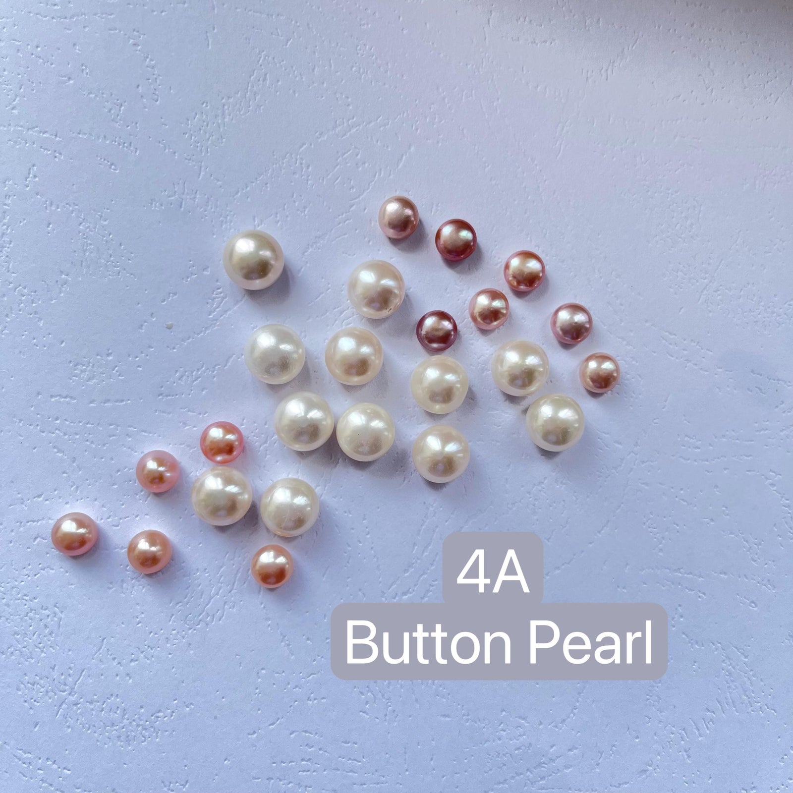 4A 1pc 2-13mm button pearl half-drilled loose pearl