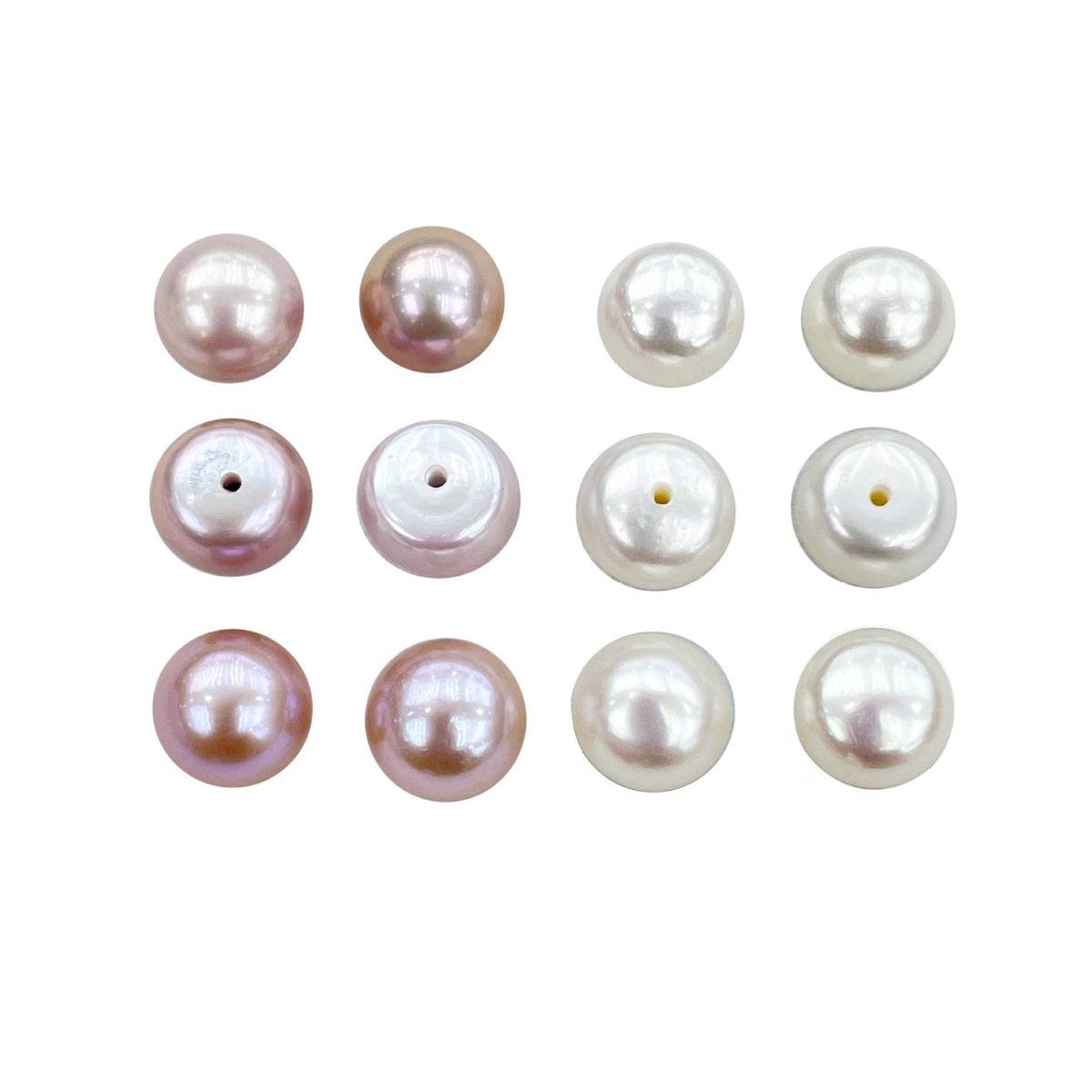 4A 1pc 2-13mm button pearl half-drilled loose pearl