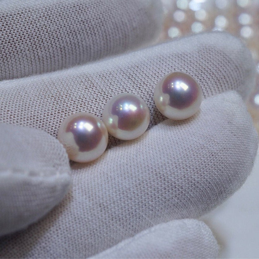 5A 1pc 8-9mm pinkish button loose pearl for jewelry making