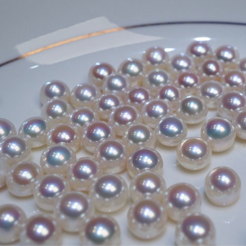 5A 1pc 8-9mm pinkish button loose pearl for jewelry making