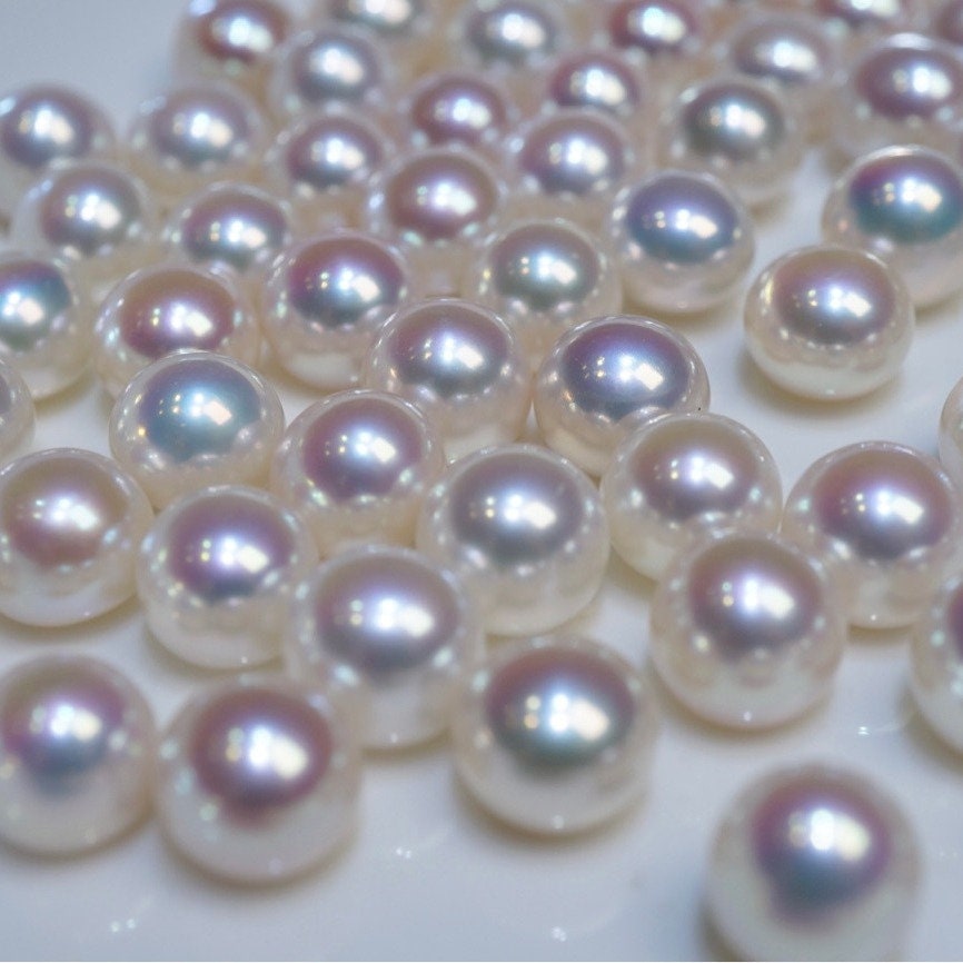 5A 1pc 8-9mm pinkish button loose pearl for jewelry making