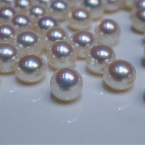 5A 1pc 8-9mm pinkish button loose pearl for jewelry making