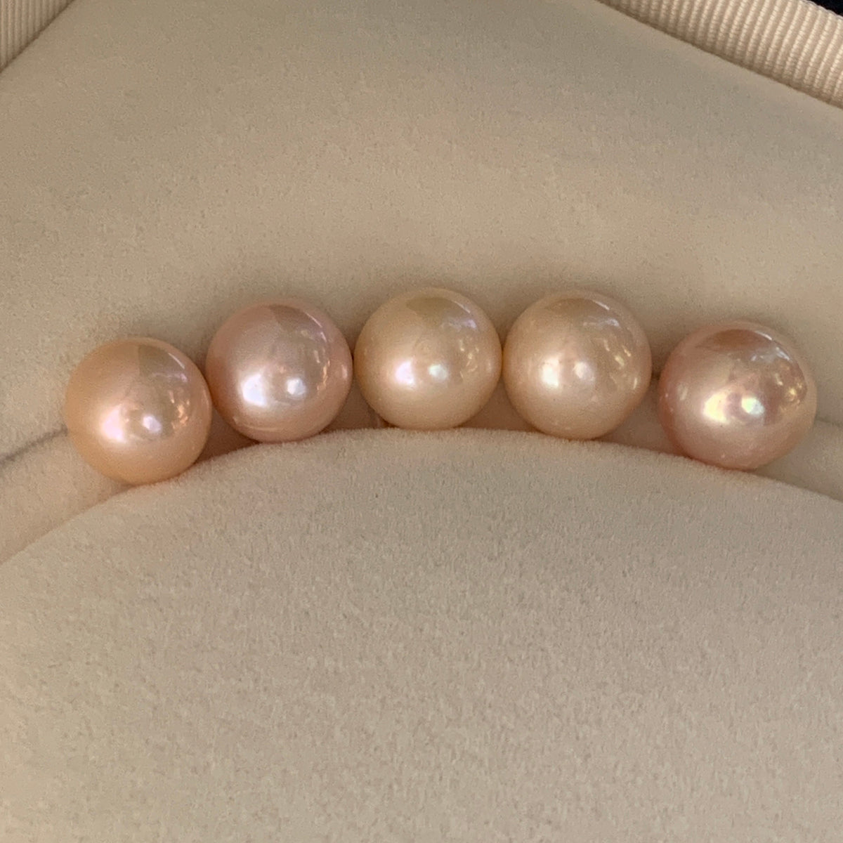 3A 1pc 11-13mm Pink Round Freshwater Pearl