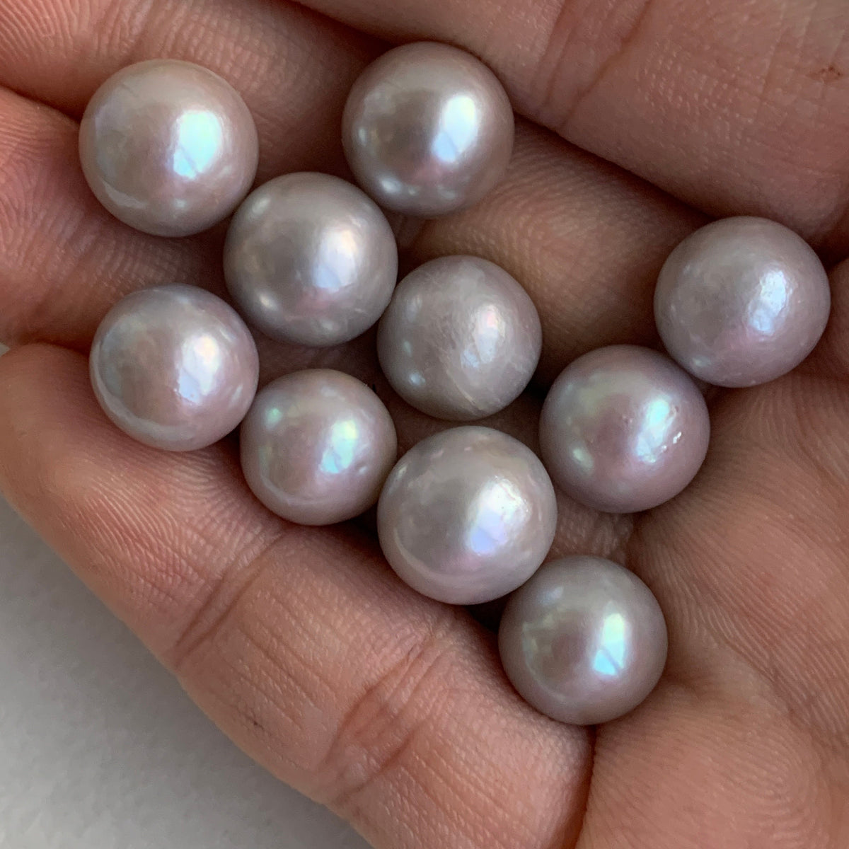 4A 1pc 10-11mm Gray Round Freshwater Pearl