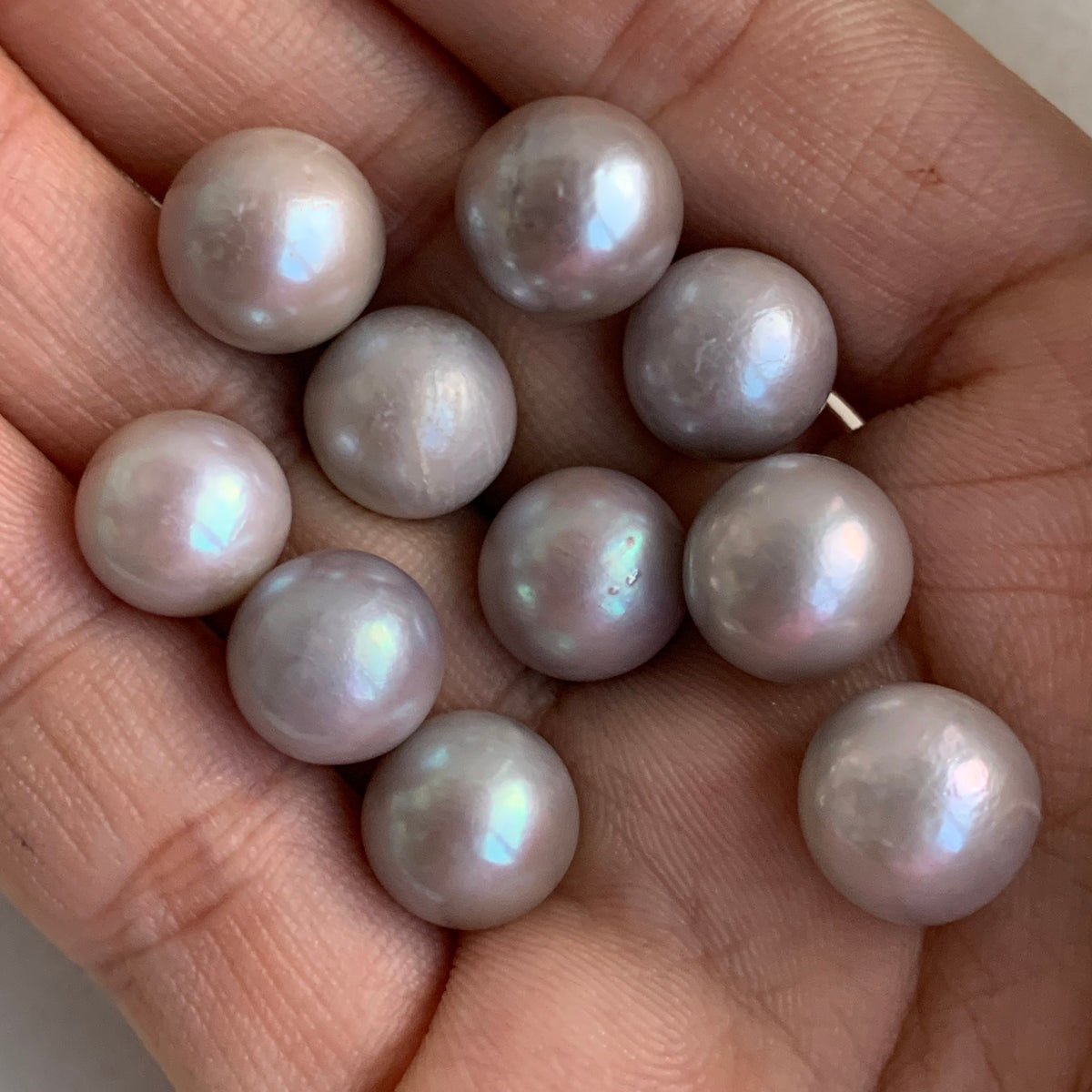 4A 1pc 10-11mm Gray Round Freshwater Pearl