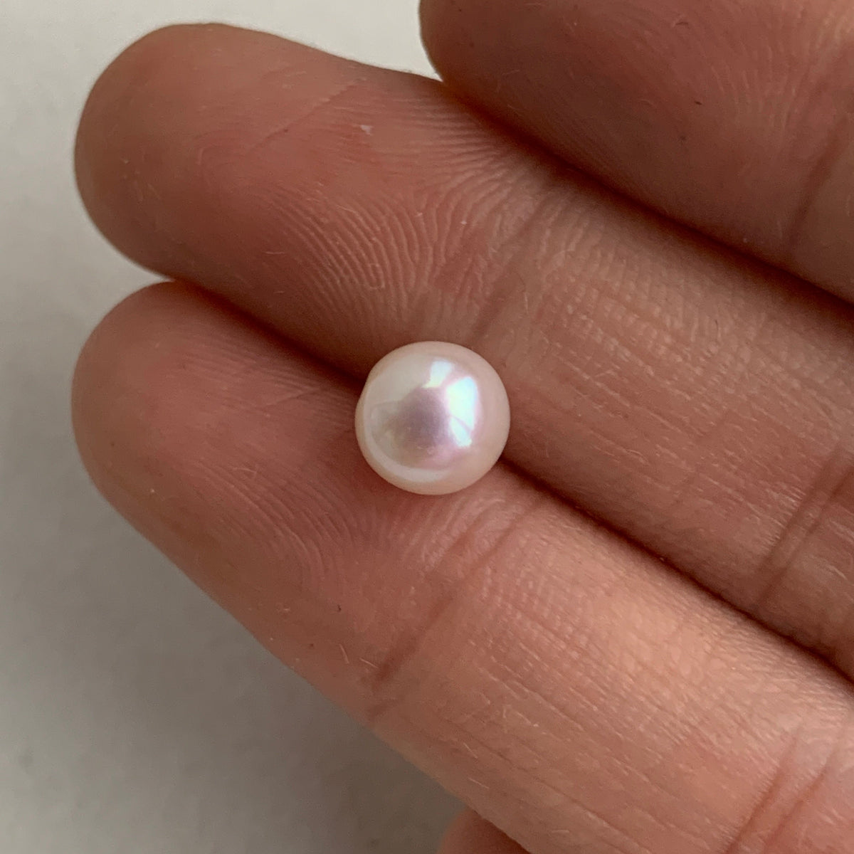 3A 1pc 6-7mm White Round Freshwater Pearl