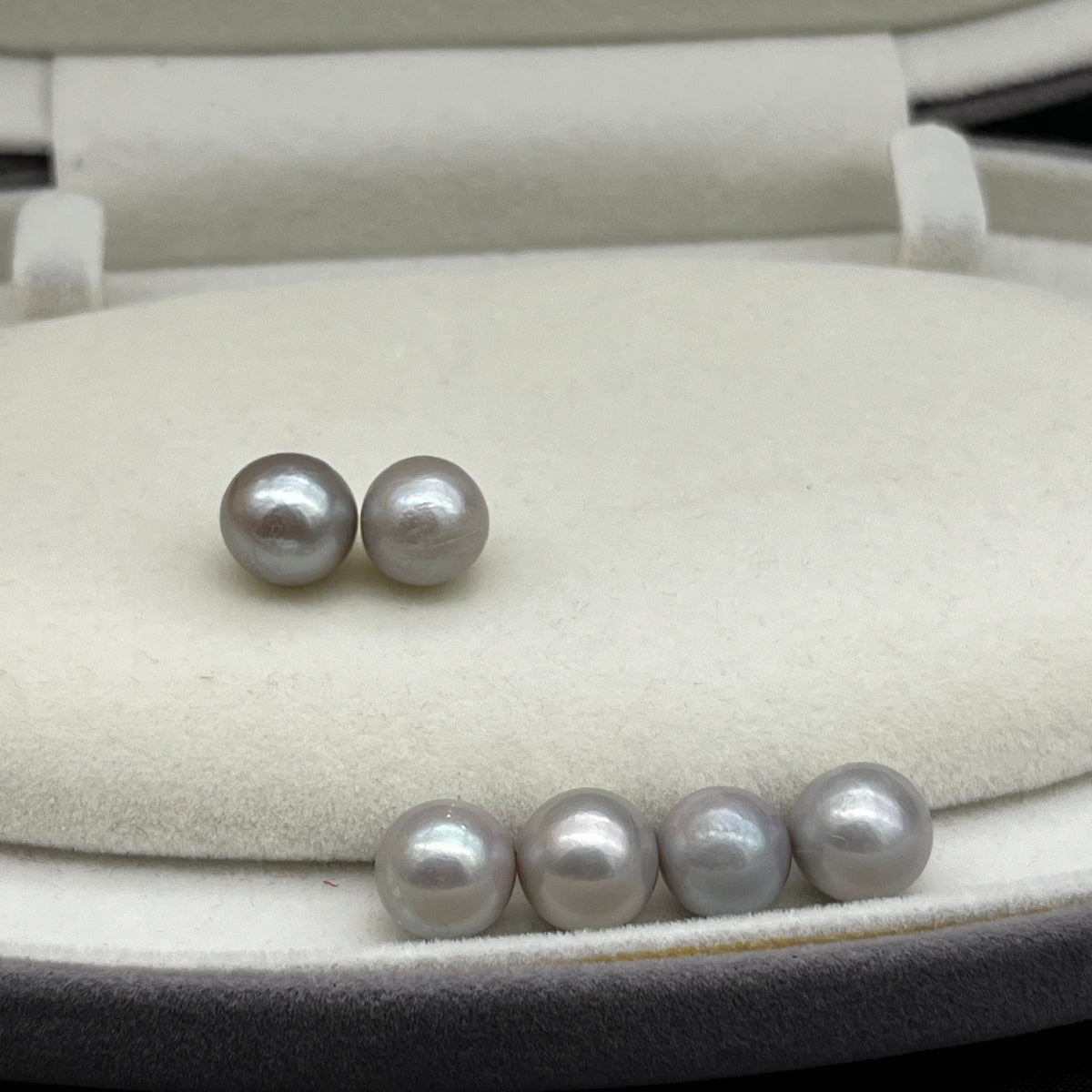 4A 1pc 10-11mm Gray Round Freshwater Pearl