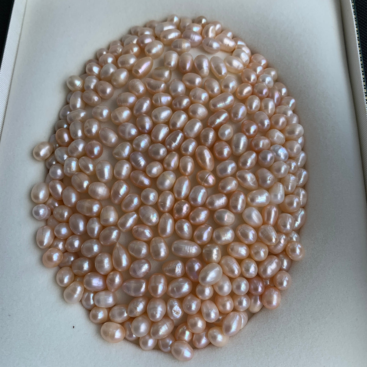 3A 1pc 8-9mm Pink Rice Pearl, Pink Oval Freshwater Pearls