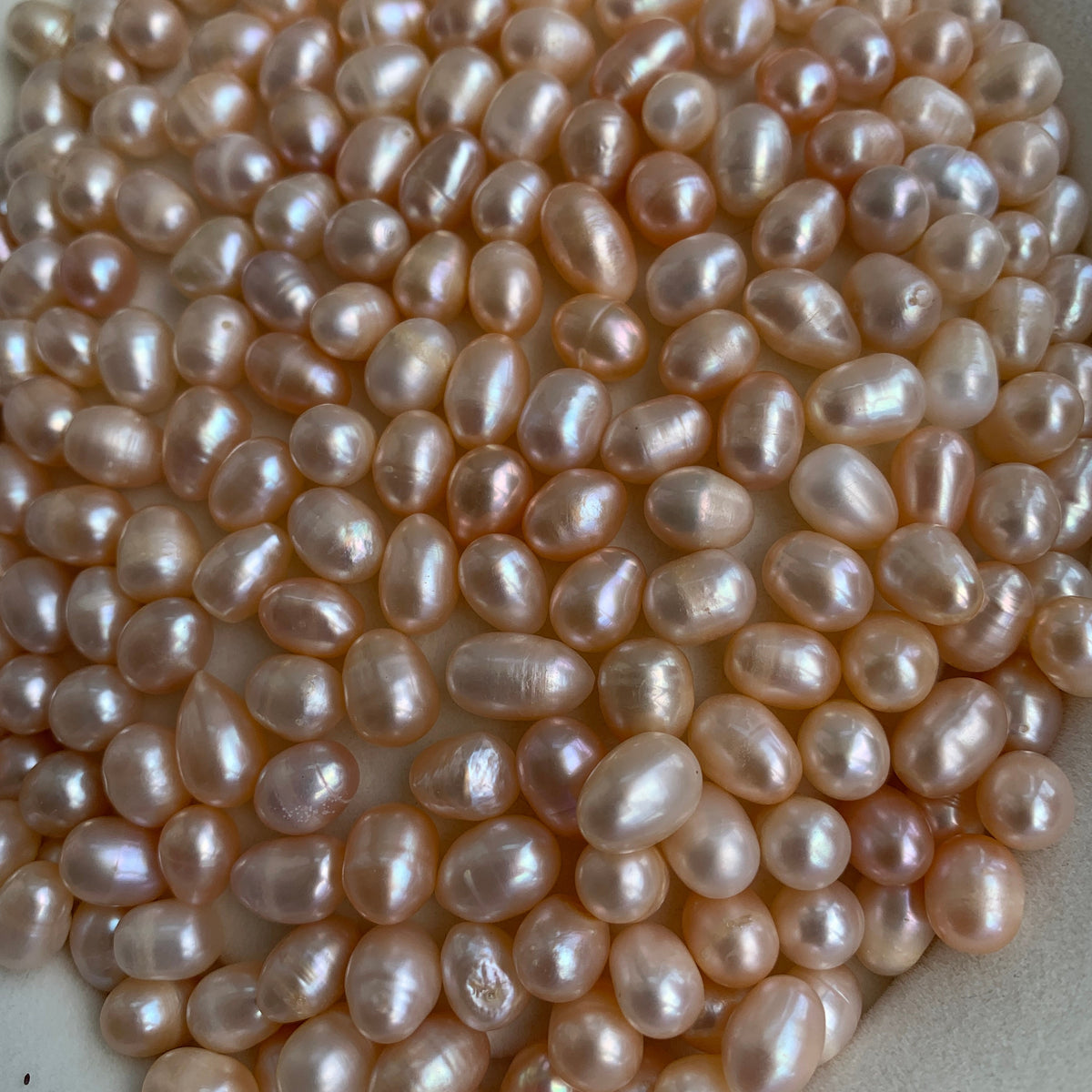 3A 1pc 8-9mm Pink Rice Pearl, Pink Oval Freshwater Pearls