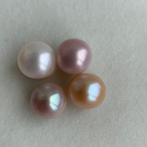 1A 1pc 10-12mm White Pinkish Round Pearl