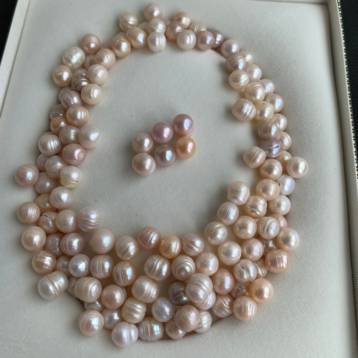 1A 1pc 10-12mm White Pinkish Round Pearl
