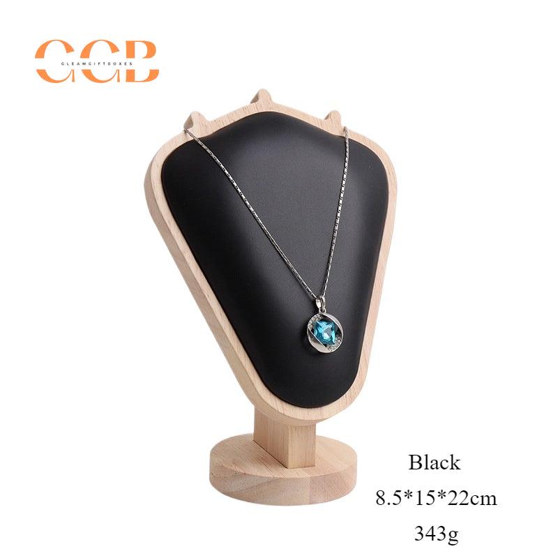 Wooden V-Shaped Necklace Display Stand for Jewelry Retail Showcase