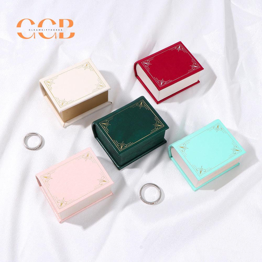 Story Book Pu leather book-shaped jewelry gift box
