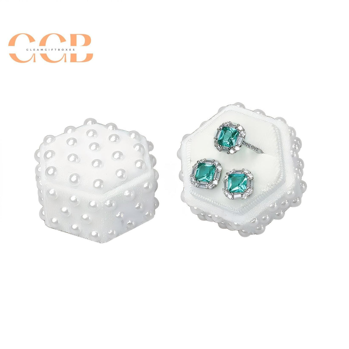 Pearl velvet ring jewelry box