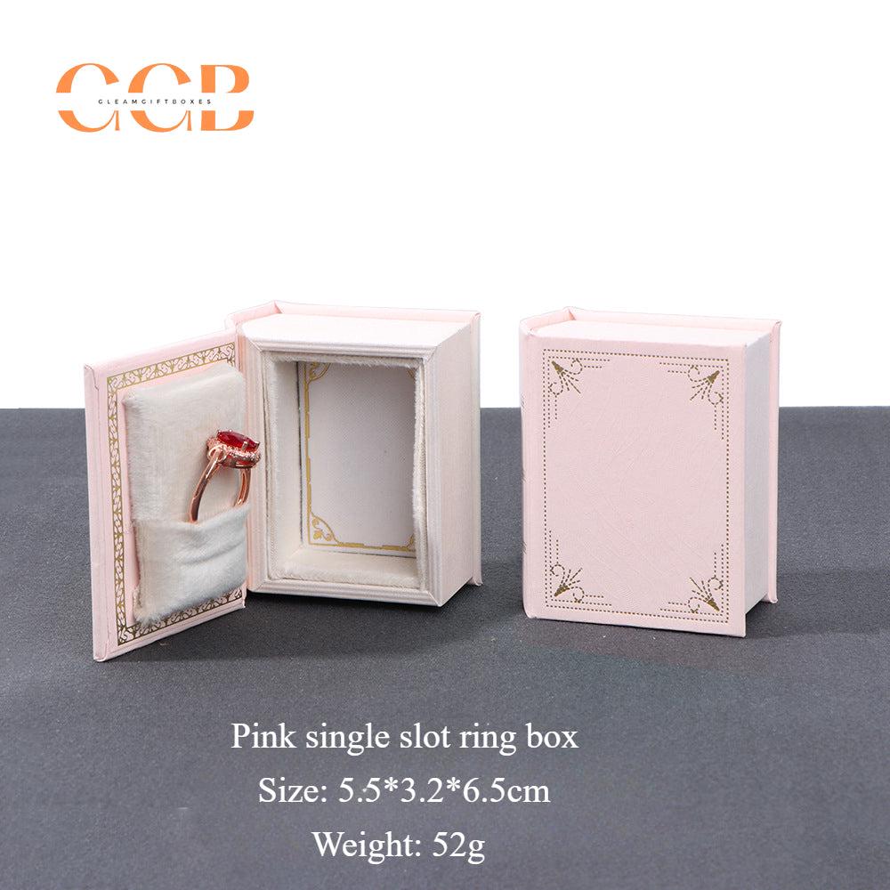 Story Book Pu leather book-shaped jewelry gift box